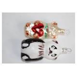 Set of 7 Handcrafted Glass Christmas Ornaments