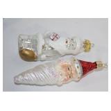 Set of 7 Handcrafted Glass Christmas Ornaments