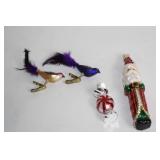 Set of 4 Handcrafted Glass Christmas Ornaments