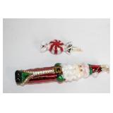 Set of 4 Handcrafted Glass Christmas Ornaments