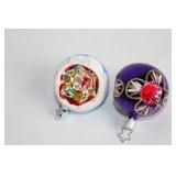 Set of 10 Vintage Handblown Glass Ornaments