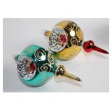 Set of 10 Vintage Handblown Glass Ornaments