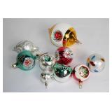 Collection of 10 Vintage Christmas Tree Ornaments with Intricate Designs