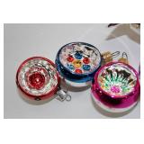 Set of 10 Vintage Glass Christmas Ornaments