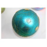 Set of 9 Assorted Glass Christmas Ornaments