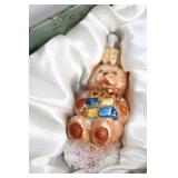 Set of 6 Vintage Glass Christmas Ornaments in Decorative Box