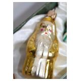 Set of 6 Vintage Glass Christmas Ornaments in Decorative Box