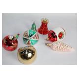 Collection of 8 Assorted Vintage Glass Christmas Ornaments