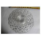 Set of Vintage Glass Serving Bowls and Dessert Plates