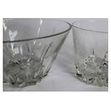 Set of Vintage Glass Serving Bowls and Dessert Plates