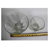 Set of Vintage Glass Serving Bowls and Dessert Plates