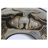 Asian Inspired Wood Carved Dragon Art Piece and Framed Kimono Woman Artwork