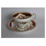 Set of 4 Vintage Porcelain Tea Cup & Saucer Sets with Floral Designs