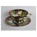 Set of 4 Vintage Porcelain Tea Cup & Saucer Sets with Floral Designs