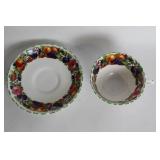 Set of 4 Vintage Porcelain Tea Cup & Saucer Sets with Floral Designs