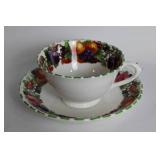 Set of 4 Vintage Porcelain Tea Cup & Saucer Sets with Floral Designs