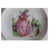 Vintage Pinkie and Floral Tea Set with Cups, Saucers, and Plate