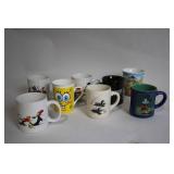 Collection of 8 Assorted Character and Themed Ceramic Mugs