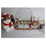 Vintage Holiday Collection with Santa Bear Cookie Jar and Christmas Decorations