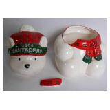 Vintage Holiday Collection with Santa Bear Cookie Jar and Christmas Decorations