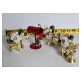 Vintage Holiday Collection with Santa Bear Cookie Jar and Christmas Decorations