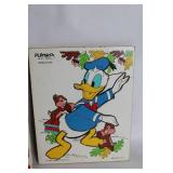 Set of 3 Vintage Playskool Puzzles: Mickey Mouse, Donald Duck, Garfield