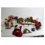 Set of Christmas Decorations with NOEL Stocking Holders and Festive Accents