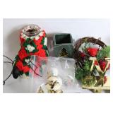 Set of Christmas Decorations with NOEL Stocking Holders and Festive Accents