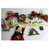 Set of Christmas Decorations with NOEL Stocking Holders and Festive Accents