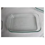 Collection of 5 Glass Baking and Pie Dishes including Pyrex and Anchor