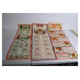 Set of 3 Vintage Beaded Wall Calendars from 1974, 1976, and 1977