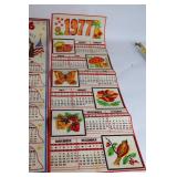 Set of 3 Vintage Beaded Wall Calendars from 1974, 1976, and 1977
