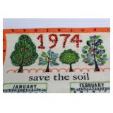 Set of 3 Vintage Beaded Wall Calendars from 1974, 1976, and 1977