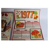 Set of 3 Vintage Beaded Wall Calendars from 1974, 1976, and 1977