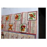 Set of 3 Vintage Beaded Wall Calendars from 1974, 1976, and 1977