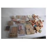 Large Assortment of Decorative Rubber Stamps with Various Designs