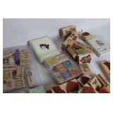 Large Assortment of Decorative Rubber Stamps with Various Designs