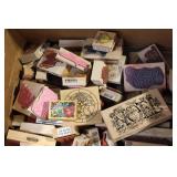 Large Assortment of Decorative Rubber Stamps with Various Designs