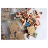 Large Assortment of Decorative Rubber Stamps with Various Designs