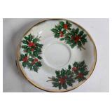 Collection of Christmas Themed Porcelain Dinnerware and Decorations