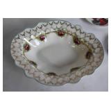 Collection of Christmas Themed Porcelain Dinnerware and Decorations