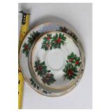 Collection of Christmas Themed Porcelain Dinnerware and Decorations