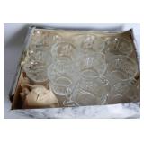 Set of 23 Assorted Vintage Glass Cups with Serving Ladle