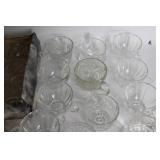 Set of 23 Assorted Vintage Glass Cups with Serving Ladle