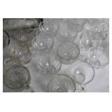 Set of 23 Assorted Vintage Glass Cups with Serving Ladle
