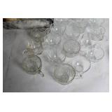 Set of 23 Assorted Vintage Glass Cups with Serving Ladle