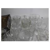 Set of 23 Assorted Vintage Glass Cups with Serving Ladle