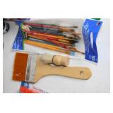 Set of Wood Panels and Assorted Painting & Craft Supplies