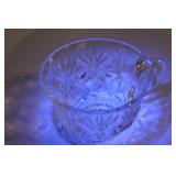 Collection of 32 Vintage Clear Glass Tea Cups with Intricate Designs