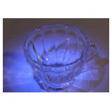Collection of 32 Vintage Clear Glass Tea Cups with Intricate Designs
